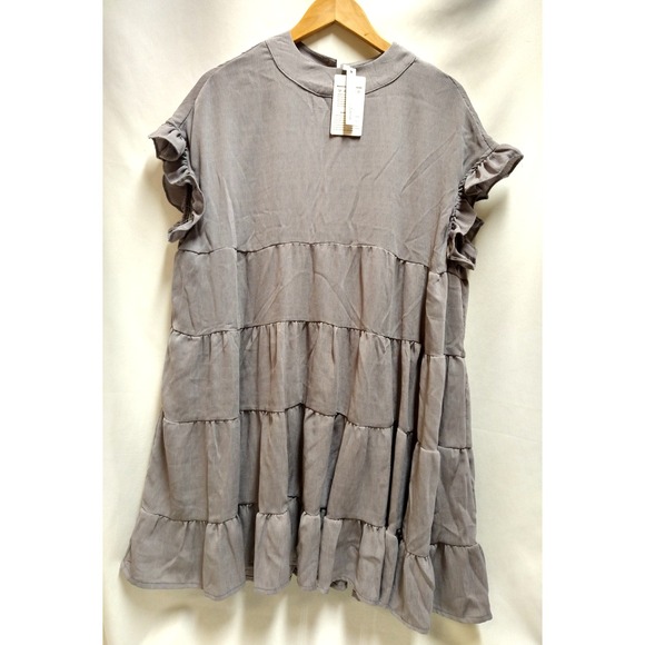 Dresses & Skirts - womens FOTEISY SLEEVELESS DRESS, LAYERED, GRAY, SIZE XL, COMFOR &‎ STYLE, LINED